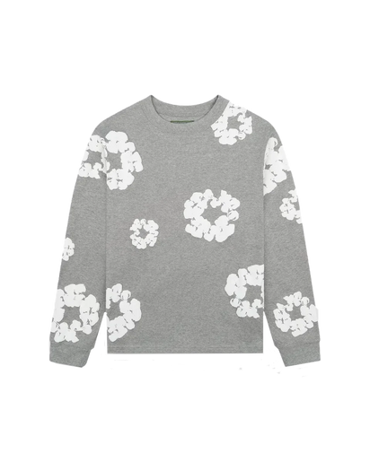 Denim Tears Denim Tears Long Sleeve Cotton Wreath T-shirt Grey biały-szary - widok główny z boku | Saturaise.com