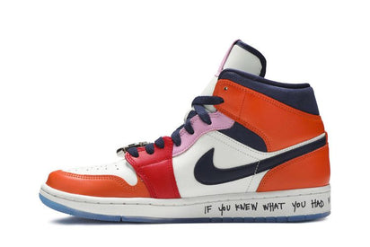 Air Jordan Air Jordan 1 Mid Fearless Melody Ehsani granatowo-biały - widok główny z boku | Saturaise.com