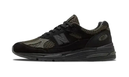 New Balance 991v2 MiUK Stone Island Black czarny-zielony - widok główny z boku | Saturaise.com
