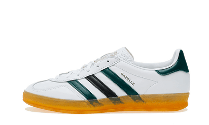 Adidas Gazelle Indoor White Collegiate Green czarny-biały - widok główny z boku | Saturaise.com