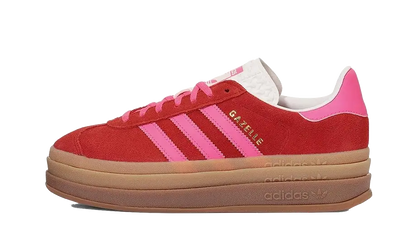 Adidas Gazelle Bold Collegiate Red Lucid Pink czarny-biały - widok główny z boku | Saturaise.com