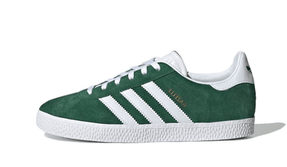 Adidas Gazelle Junior Dark Green White biały-zielony - widok główny z boku | Saturaise.com