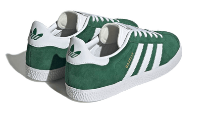 Buty Adidas Gazelle Junior Dark Green White - widok z przodu - Rozmiary EU