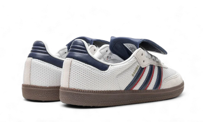 Buty Adidas Samba LT Crystal White Dark Blue Gum - widok z przodu - Rozmiary EU