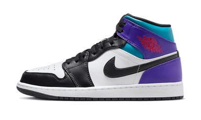 Air Jordan Air Jordan 1 Mid Aqua fioletowo-biały - widok główny z boku | Saturaise.com