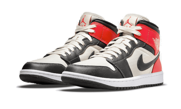 Air Jordan 1 Mid Light Orewood Brown - Kup oryginalne Air Jordan 1 Mid Light Orewood Brown DQ6078-100 - widok z drugiego boku - Sneakersy