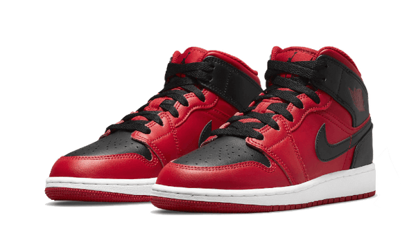 Air Jordan 1 Mid Reverse Bred - Kup oryginalne Air Jordan 1 Mid Reverse Bred 554724-660 - widok z drugiego boku - Sneakersy