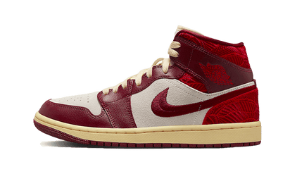 Air Jordan Air Jordan 1 Mid SE Tiki Leaf biały-czerwony - widok główny z boku | Saturaise.com
