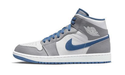 Air Jordan Air Jordan 1 Mid True Blue szaro-czarny - widok główny z boku | Saturaise.com