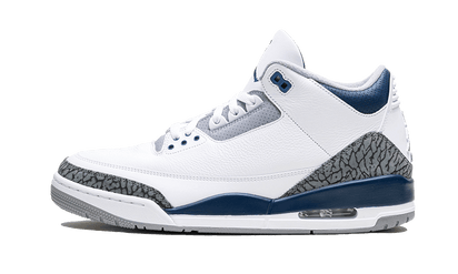 Air Jordan Air Jordan 3 Retro Midnight Navy szaro-czarny - widok główny z boku | Saturaise.com