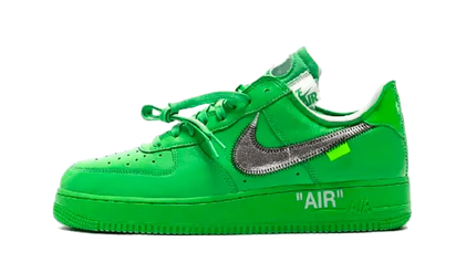 Nike Air Force 1 Low Off-White Light Green Spark - widok główny z boku - Streetwear