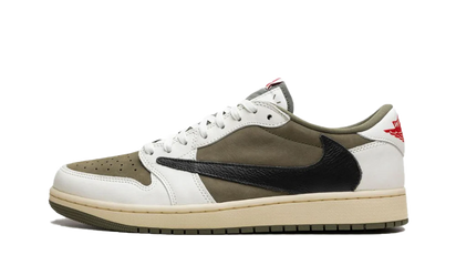 Air Jordan Air Jordan 1 Retro Low OG SP Travis Scott Medium Olive brązowo-biały - widok główny z boku | Saturaise.com
