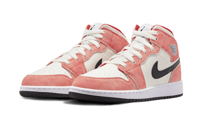 Kup oryginalne Air Jordan 1 Mid SE Orange Suede DV1336-800 - widok z drugiego boku - Sneakersy