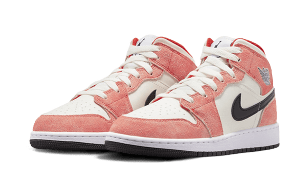 Air Jordan 1 Mid SE Orange Suede - Kup oryginalne Air Jordan 1 Mid SE Orange Suede DV1336-800 - widok z drugiego boku - Sneakersy