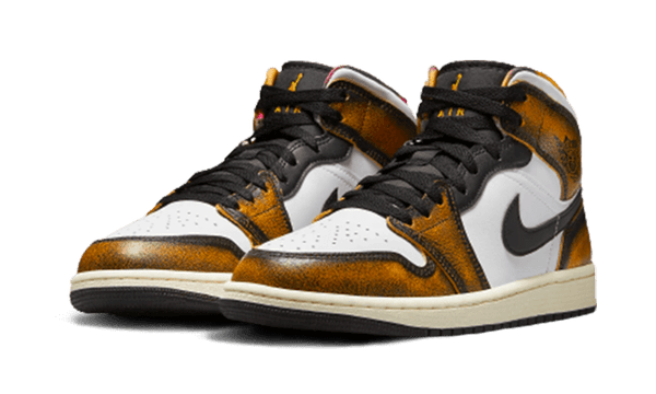 Air Jordan 1 Mid SE Orange Wear-Away - Kup oryginalne Air Jordan 1 Mid SE Orange Wear-Away DQ8417-071 - widok z drugiego boku - Sneakersy
