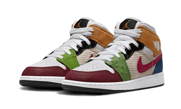 Air Jordan 1 Mid SE Patchwork - Kup oryginalne Air Jordan 1 Mid SE Patchwork DR6957-100 - widok z drugiego boku - Sneakersy