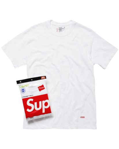 Supreme Supreme Hanes T-Shirt White - widok główny z boku - Streetwear