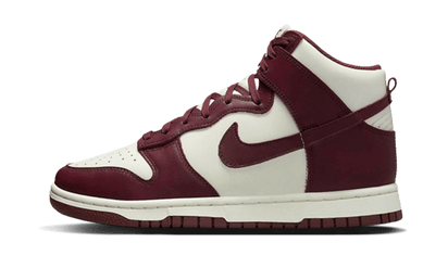 Nike Dunk High Burgundy Crush biały-beżowy - widok główny z boku | Saturaise.com