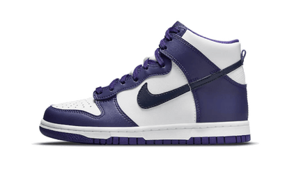 Nike Dunk High Electro Purple Midnight Navy biały-niebieski - widok główny z boku | Saturaise.com