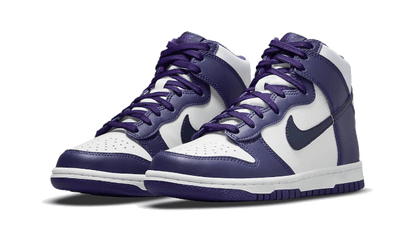 Kup oryginalne Dunk High Electro Purple Midnight Navy - widok z drugiego boku - Sneakersy