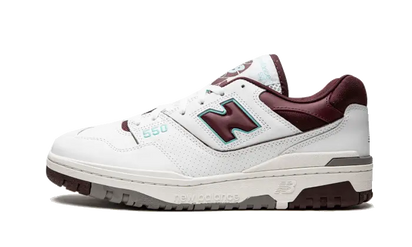 New Balance 550 Burgundy Cyan biały-burgundowy - widok główny z boku | Saturaise.com
