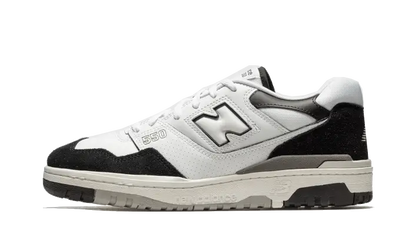 New Balance 550 White Black Rain Cloud czarny-biały - widok główny z boku | Saturaise.com