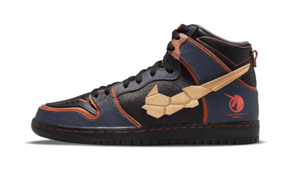 Nike SB Dunk High RX-0 Unicorn Gundam 02 Banshee czarny-pomarańczowy - widok główny z boku | Saturaise.com