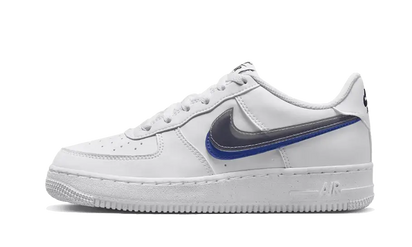 Nike Air Force 1 Low Impact Next Nature Double Swoosh White Black Blue czarno-niebieski - widok główny z boku | Saturaise.com