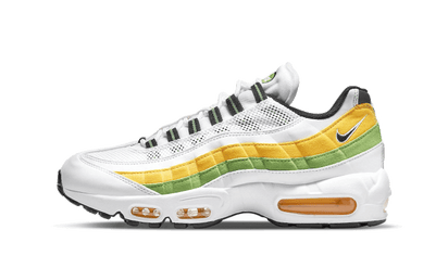 Nike Air Max 95 Essential White Green Apple Tour Yellow czarny-biały - widok główny z boku | Saturaise.com
