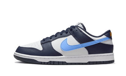 Nike Dunk Low Midnight Navy University Blue niebiesko-biały - widok główny z boku | Saturaise.com