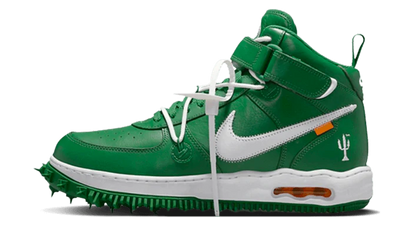 Nike Air Force 1 Off-White Mid SP Pine Green zielono-czarny - widok główny z boku | Saturaise.com