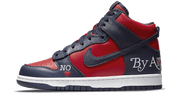 Nike SB Dunk High Supreme By Any Means Navy biały-czerwony - widok główny z boku | Saturaise.com