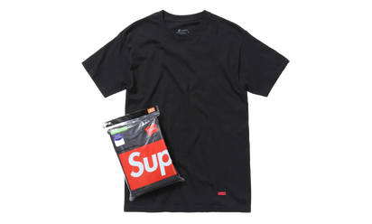 Supreme Supreme Hanes T-Shirt Black - widok główny z boku - Streetwear