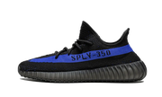 Adidas Yeezy Boost 350 V2 Dazzling Blue czarny-biały - widok główny z boku | Saturaise.com