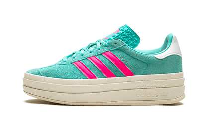 Adidas Gazelle Bold Flash Aqua Lucid Pink biały-różowy - widok główny z boku | Saturaise.com