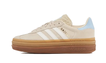 Adidas Gazelle Bold Wonder White Clear Sky biały-złoty - widok główny z boku | Saturaise.com