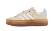 Adidas Gazelle Bold Wonder White Clear Sky biały-złoty - widok główny z boku | Saturaise.com