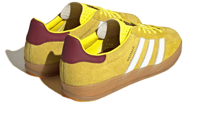 Buty Yeezy Gazelle Indoor Bright Yellow Burgundy - widok z przodu - Rozmiary EU