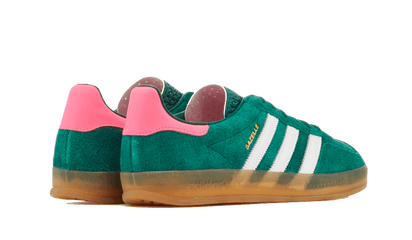 Buty Adidas Gazelle Indoor Collegiate Green Lucid Pink - widok z przodu - Rozmiary EU