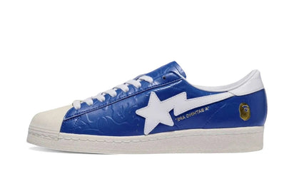 Adidas Adidas Bape Superstar Vintage Blue White biały-czerwony - widok główny z boku | Saturaise.com