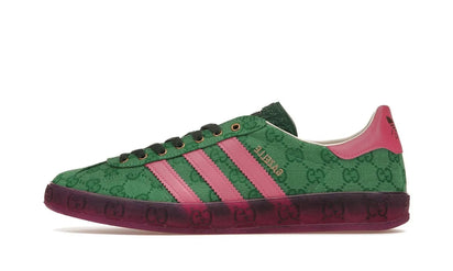 Adidas Gazelle Gucci Green GG Monogram zielony-różowy - widok główny z boku | Saturaise.com