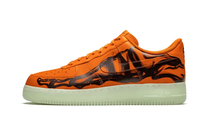 Nike Air Force 1 Low Orange Skeleton Halloween (2020) czarny-biały - widok główny z boku | Saturaise.com