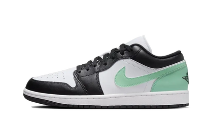 Air Jordan Air Jordan 1 Low Green Glow czarny-biały - widok główny z boku | Saturaise.com