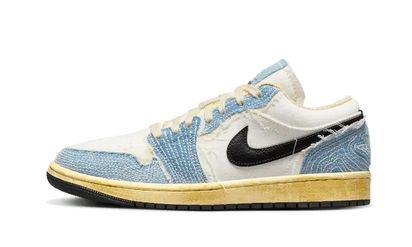 Air Jordan Air Jordan 1 Low SE WRMK Sashiko Denim czarny-biały - widok główny z boku | Saturaise.com