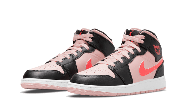 Air Jordan 1 Mid Black Pink Crimson - Kup oryginalne Air Jordan 1 Mid Black Pink Crimson 554725-604 - widok z drugiego boku - Sneakersy