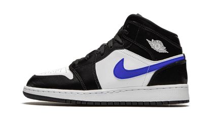 Air Jordan Air Jordan 1 Mid Black Racer Blue White czarny-biały - widok główny z boku | Saturaise.com