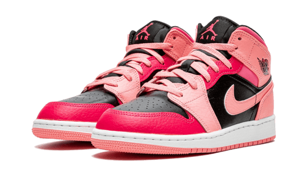 Air Jordan 1 Mid Coral Chalk Pink - Kup oryginalne Air Jordan 1 Mid Coral Chalk Pink 554725-662 - widok z drugiego boku - Sneakersy