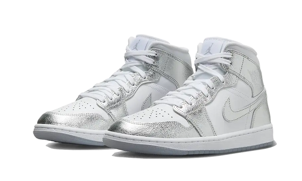 Air Jordan 1 Mid Crinkled Chrome - Kup oryginalne Air Jordan 1 Mid Crinkled Chrome FN5031-100 - widok z drugiego boku - Sneakersy