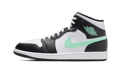 Air Jordan Air Jordan 1 Mid Green Glow czarny-biały - widok główny z boku | Saturaise.com