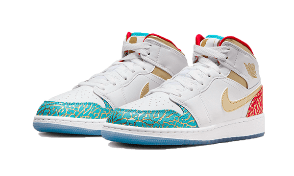Air Jordan 1 Mid UNC to Chicago - Kup oryginalne Air Jordan 1 Mid UNC to Chicago FB2212-100 - widok z drugiego boku - Sneakersy